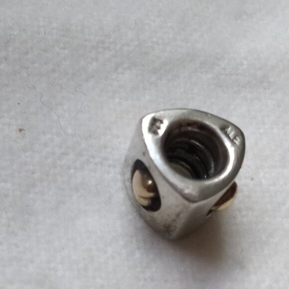 PANDORA Silver & 14K GOLD “HEART OF GOLD” CHARM 790305 - Picture 2 of 3